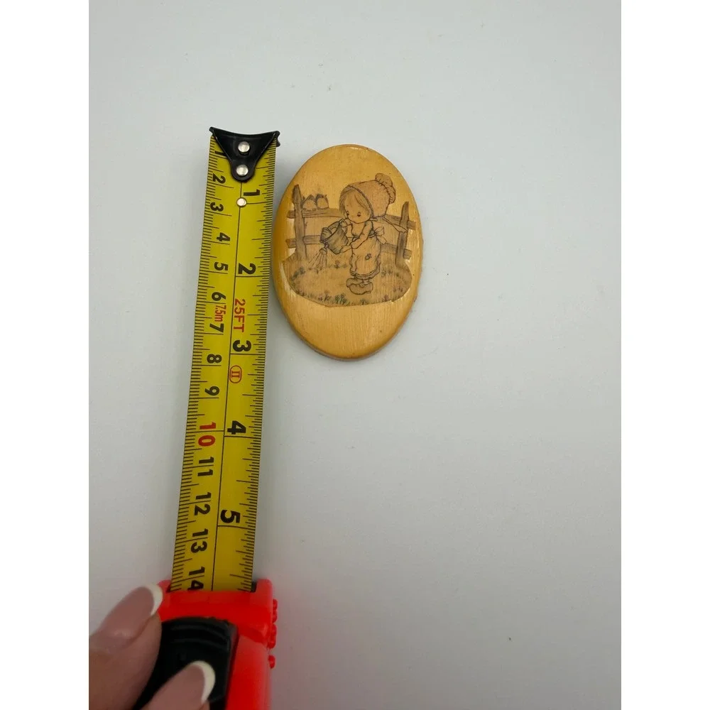 Vintage Precious Moments Holly Hobbie Style Wood Oval Wall Plaques Set of 4